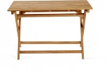 Стол прямоугольный складной Nairobi (Массив тика/Бежевый) ОГОГО Обстановочка! арт.889247