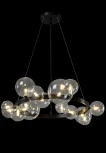 Подвесная люстра светодиодная AGATA SP15 V2 BLACK/TRANSPARENTE (220V, на тросе, шарики)