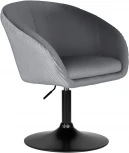 Кресло дизайнерское DOBRIN EDISON BLACK (серый велюр (1922-19)) 8600_BlackBase-LM BLACK, цвет сиденья серый (1922-19), основания черный