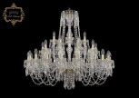 Подвесная большая люстра Art Classic 11.23 11.23.20+10+5.360.Gd.Dr (220V, хрусталь, на цепи, подсвечник, свеча)
