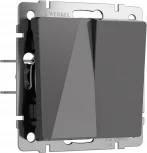 Выключатель двухклавишный (графит акрил) Werkel W1120044 (a064081)