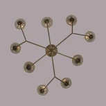 Потолочная люстра на штанге Lumion Madonna 6554/9C бронза/коньячный/металл/стекло E14 9*40W 220V