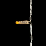 Гирлянда Бахрома с Колпачком 4,9 x 0,5 м Желтая с Мерцанием Белого Диода 220В, 200 LED, Провод Прозрачный ПВХ, IP65