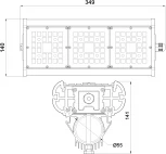 Уличный консольный прожектор Светон Фрегат 31 ЭКО-90-Ш-155x70-ПТ/0/0-3К80-К67 CB-C0600142 ЭКО (LED, 220V, IP67)