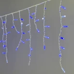 Гирлянда Бахрома 3,1 x 0,5 м синяя с мерцанием белого диода 220В, 120 LED, провод белый Laitcom LL120BLW-8-2B