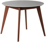 Стол R-Home Лунд круглый д.860 мрамор Бьянко Темный орех