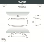 Настенный светильник уличный Fumagalli Francy 1A1.000.000.LYF1R (220V, IP66)