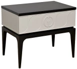 Тумба прикроватная Garda Decor GD-00002 (Черный/Черный,Белый)
