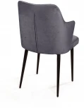 Стул с подлокотниками Hunt ромб, бархат серый 27 / чёрный конус Top Concept 75349