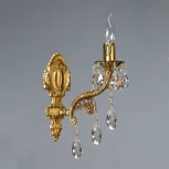 Бра Ambiente by Brizzi Ferro 8828/1 AB Tear Drop (220V, хрусталь Asfour, подвески, подсвечник, свеча)