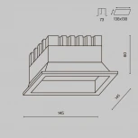 Встраиваемый светильник 18W Maytoni Okno DL056-18W3-4-6K-B (LED, 220V, IP44)