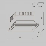Встраиваемый светильник 18W Maytoni Okno DL056-18W3-4-6K-B (LED, 220V, IP44)