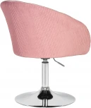 Кресло дизайнерское DOBRIN EDISON (розовый велюр (1922-16)) 8600-LM 8600-LM, цвет сиденья розовый (1922-16), основания хром