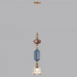 Подвесной светильник Odeon Light Terra 5414/1D античная бронза/синий/коричнев/стекло/керамика E14 1*40W (220V, на проводе, круглые)