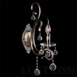 Бра Eurosvet 12505 12505/1 античная бронза (220V, хрусталь Strotskis, подвески, подсвечник, свеча)