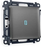 Комплект механизма Ambrella Volt 1-клавишного проходного выключателя с подсветкой 10000K ALFA MA652040 Антрацит серый QUANT