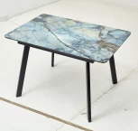 Стол АРУБА 120 нераздвижной МАГЕЛЛАН, стекло/ ЧЕРНЫЙ каркас