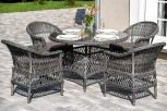 "Дольче" обеденная группа из искусственного ротанга, цвет графит 4SIS арт.УТ-00007673