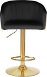 Стул барный DOBRIN DARCY GOLD SHINY (черный велюр с золотыми пайетками) 5025_GoldBase_Shiny-LM SHINY, цвет сиденья черный пайетками, основания золото