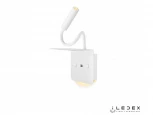 Бра с полкой на гибкой ножке для чтения с usb iLedex Support 7031C WH (220V, выключатель)