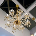 Подвесная люстра Favourite Brendy 1738-8P (220V, хрусталь, подвески, на цепи, подсвечник, свеча)