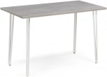 Стол деревянный Денвер Лофт 120 25 мм бетон / белый матовый 506940 Woodville