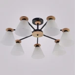 Потолочная люстра на штанге Reluce 01625-0.3-07 BK+WOOD (220V)