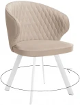 Стул DikLine 249 поворотный, B03 BEIGE, ножки белые