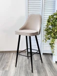 Барный стул NEPAL-BAR БЕЖЕВЫЙ #5, велюр/ черный каркас (H=78cm) M-City 461MC05088