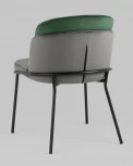Стул Дабл велюр тёмно-серый с зеленой вставкой Stool Group УТ000035483
