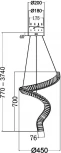 Подвесной светильник в виде спирали Maytoni Krone P097PL-L48BS3K (LED, 220V, на проводе, спираль)