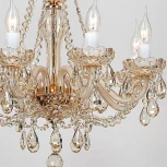 Подвесная люстра Favourite Brendy 1738-8P (220V, хрусталь, подвески, на цепи, подсвечник, свеча)