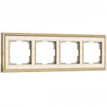 Рамка на 4 поста (золото/белый) W0041429 (a051326)