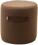 Пуф для гостиной HARTA NINI-02 Тауп, teddy / TKS-03 темно-коричневый, экокожа M-City 629M04979