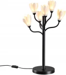 Настольная лампа Odeon Light Gardi 5090/6T черный матовый/белый/фарфор G4 LED 6*5W (220V, выключатель, цветы)