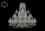 Подвесная большая люстра Art Classic 11.21 11.21.20+10+5.400.3d.Cr.Sp (220V, хрусталь, на цепи, подсвечник, свеча)