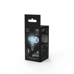 Лампочка светодиодная E14 7 Вт 580 lm 4100K нейтральное белое свечение Gauss Filament 105801207