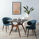 Стол R-Home Нарвик 960*960 мрамор Графит Темный орех