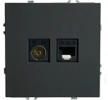 ТВ-розетка и Ethernet RJ-45 (черный) Stekker Эмили 49846