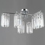 Потолочная люстра на штанге ILLUMICO IL3566-6CSQ-24 CR LYRA (220V, хрусталь)
