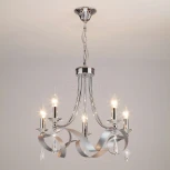 Подвесная люстра Eurosvet Adelia 60064/5 хром (220V, хрусталь Strotskis, на цепи)