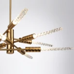 Потолочная люстра на штанге Odeon Light Kolos 5449/28L сатинированн.латунь/прозрачн./металл/стекло LED 28W (10*2.8W) 3000K (220V)