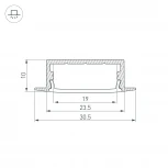 Профиль ARH-WIDE-F-H10-2000 ANOD (Алюминий) 016186 Arlight