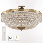 Потолочная люстра на штанге Bohemia 1901 19011/55IV/LED-DIM G (регулировка яркости, 220V, хрусталь, пульт управления, круглые)