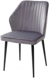 Стул SEATTLE-V СЕРЫЙ #27, велюр / черный каркас