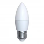 Лампочка светодиодная свеча белая E27 7W 3000K Volpe LED-C37-7W/WW/E27/FR/NR