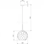 Подвесной светильник артишок 304/1 Bogate's Cedro серебро / хром (220V, на проводе)