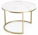Комплект столиков Woodville Плумерия белый мрамор / золото 500008