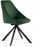Стул Woodville на металлокаркасе Окленд крутящийся темно-зеленый / черный 551066