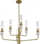 Потолочная люстра на штанге ST Luce Medea SL1244.303.06 латунь/прозрачный E14 6*40W (220V)